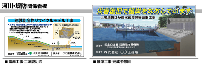 災害復旧のため護岸をなおしています